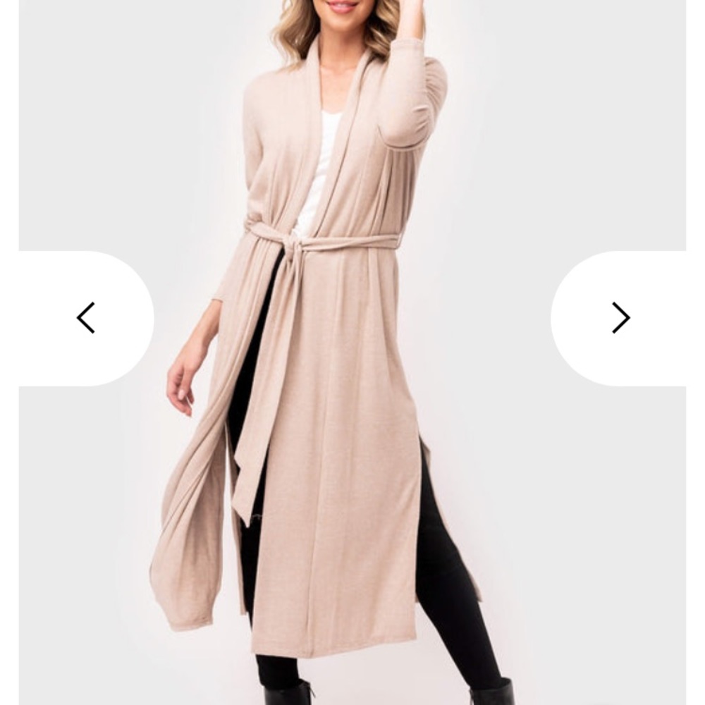 Gibsonlook Cozy Fleece Long Belted Cardigan in Toasted Almond ☕️